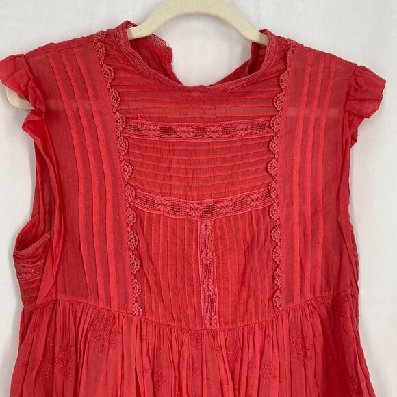Free People Nobody Like You Babydoll Minidress Coral Size XS - Picture 4 of 10